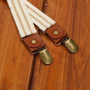 Bretelles style rétro pour homme à rayures