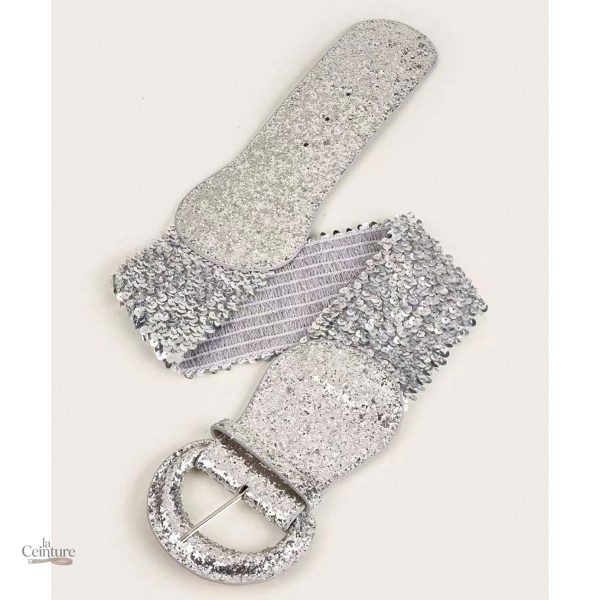 Ceinture à boucle classique en strass pour femme