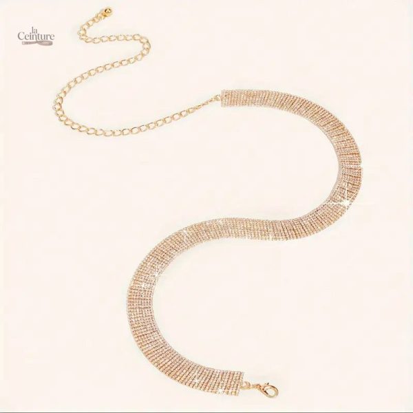 Ceinture à strass élégante pour combinaison femme