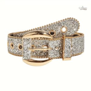 Accessoire mode : ceinture à boucle strassée