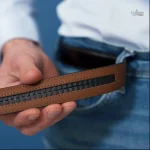 Ceinture en cuir avec boucle automatique, style Milano