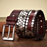 Ceinture cloutée homme Akron en cuir