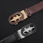 Ceinture élégante pour homme en crocodile