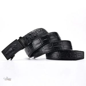 Ceinture homme en cuir crocodile