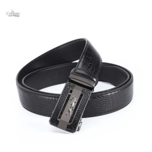 Ceinture en cuir crocodile pour homme
