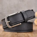 Ceinture en cuir crocodile pour homme