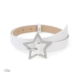 Ceinture en cuir à strass pour femme