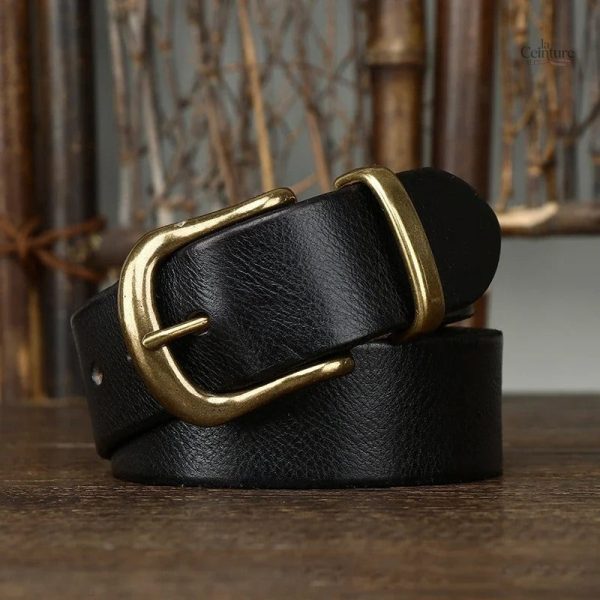 Ceinture homme en cuir noir Dublin