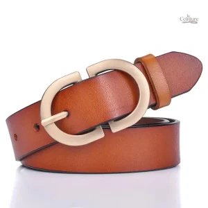 Ceinture en cuir noir pour femme