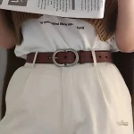 Ceinture en cuir pour femme, style Lina