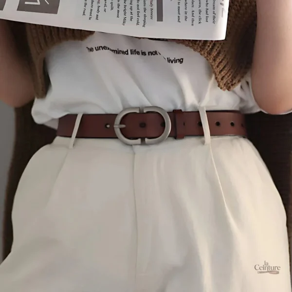 Ceinture en cuir pour femme, style Lina