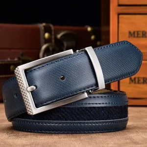 Ceinture en cuir noir pour homme - Edward