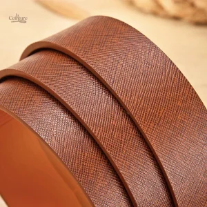 Ceinture en cuir, finition soignée pour homme