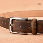 Ceinture en cuir noir pour homme