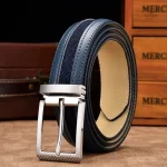 Ceinture classique en cuir noir pour homme