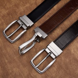 Ceinture élégante en cuir pour homme, modèle Edgar