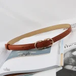 Ceinture en cuir fin pour femme, style élégant