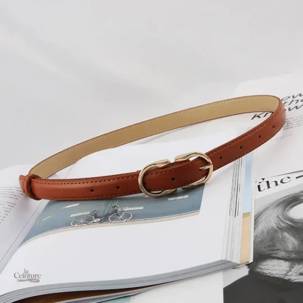 Ceinture en cuir fin pour femme, style élégant