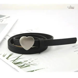 Ceinture fine pour femme en cuir haut de gamme