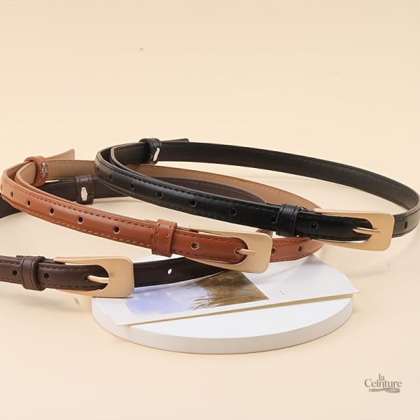 Ceinture cuir femme avec boucle rectangulaire élégante