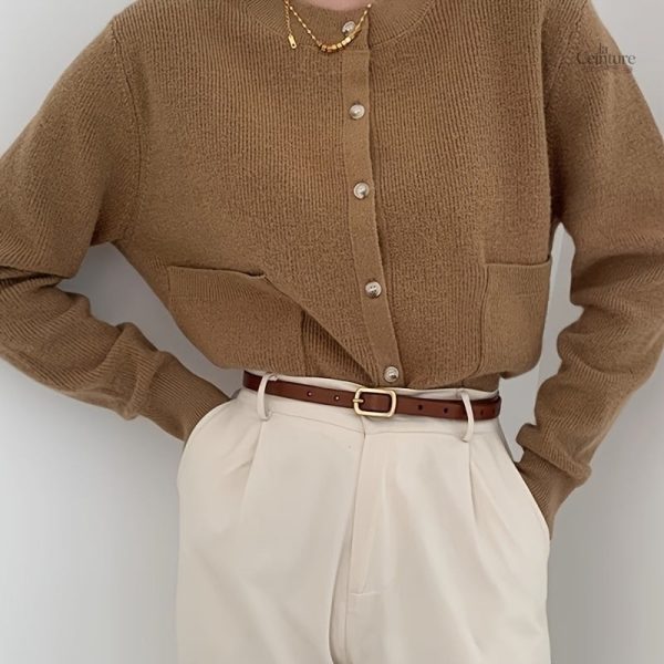 Ceinture femme simili cuir, look rétro avec boucle dorée