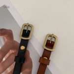 Ceinture élégante pour femme, boucle dorée