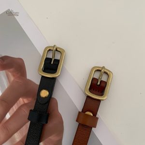 Ceinture élégante pour femme, boucle dorée