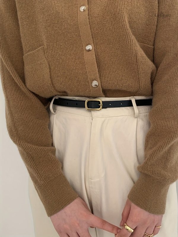 Ceinture fine et chic, simili cuir pour femme