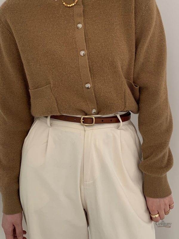 Ceinture mode femme, simili cuir et boucle dorée