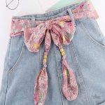 Ceinture foulard en bois et perles