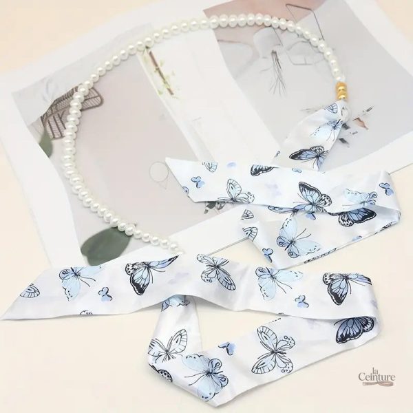 Ceinture Foulard élégante avec perles décoratives