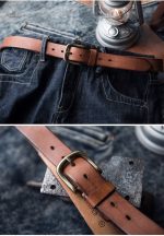 Ceinture classique en cuir avec boucle métal brossé