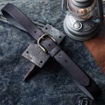 Accessoire cuir épais pour homme, boucle design vintage