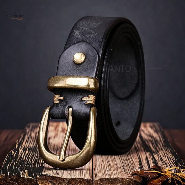 Ceinture vintage en cuir pour une tenue élégante