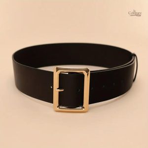 Ceinture Large à Boucle Dorée