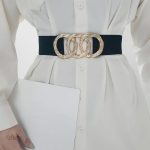 Ceinture large en cuir pour femme