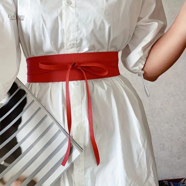 Accessoire mode : ceinture large à nouer