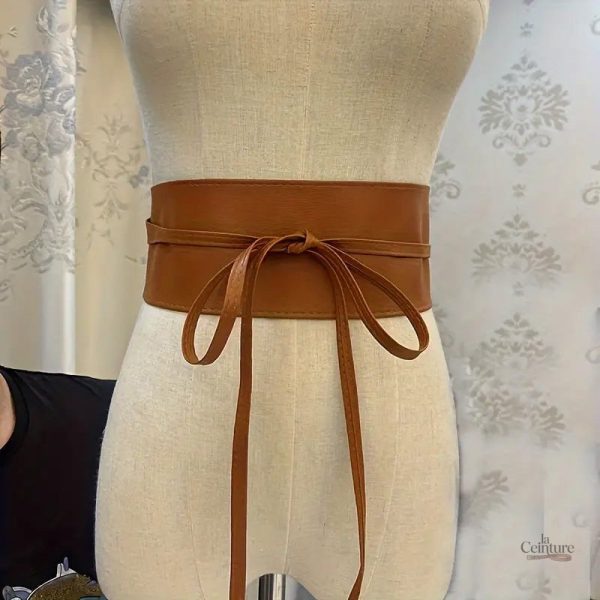 Ceinture femme large avec nœud décoratif