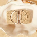 Ceinture large vintage en cuir, couleur unique