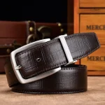 Ceinture en cuir réversible pour homme, style Geoffroy