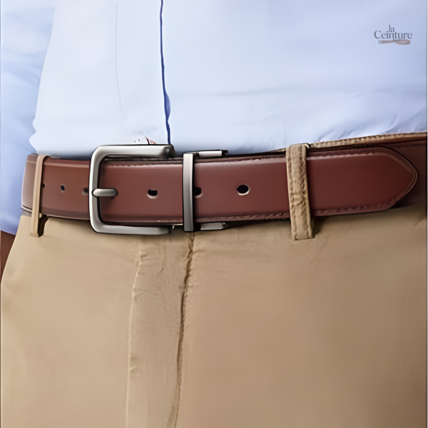Ceinture homme tendance, design réversible chic
