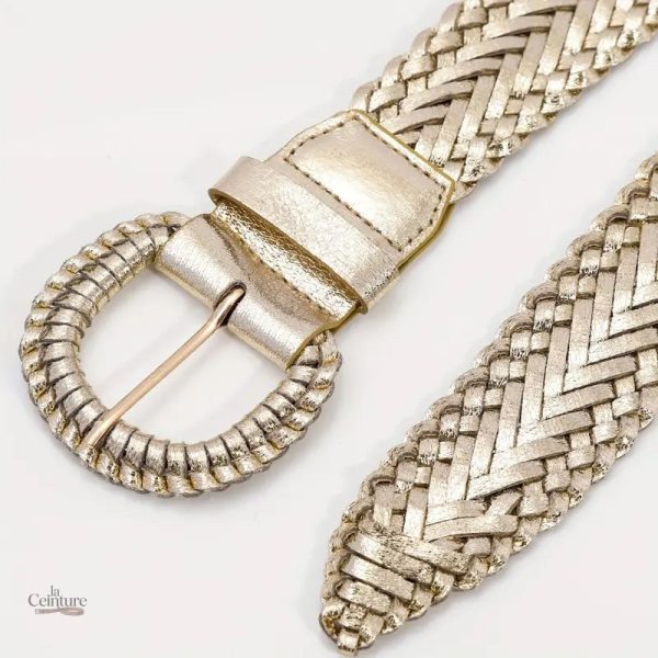 Accessoire mode : Ceinture tressée dorée