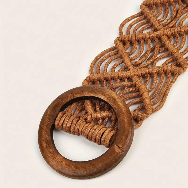 Ceinture à boucle tressée, design chic et polyvalent