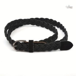 Ceinture à boucle classique tressée pour femme