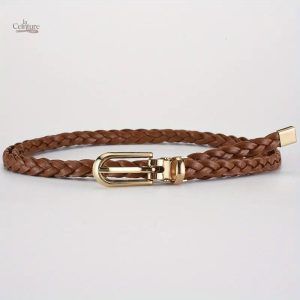 Ceinture Fine Tressée Classique pour Femme