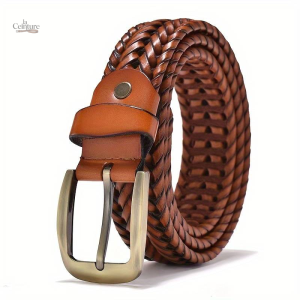Ceinture tressée en cuir pour homme
