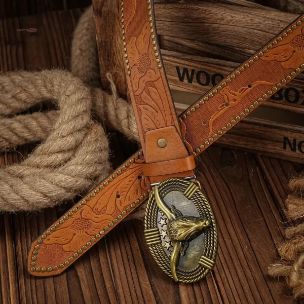 Ceinture Jack en cuir pour une allure western