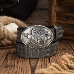 Ceinture en cuir style western pour homme