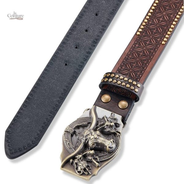 Ceinture style western pour homme, modèle Honolulu