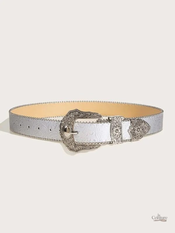 Ceinture homme style Western en cuir
